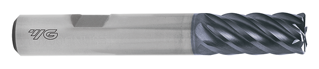 UGMG22946 V7 PLUS A 6 FLUTE MULTIPLE HELIX CORNER RADIUS PLAIN SHANK END MILL 3/4(R.060) x 3/4 x 3 x 5-1/2 YG1