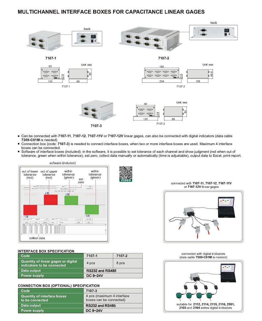 7107-1 MULTI LINEAR GAGE SYSTEM (INTERFACE BOX)  (CAT A) INSIZE