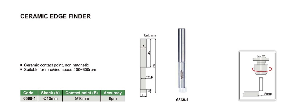 6568-1 CERAMIC EDGE FINDER  (CAT A) INSIZE