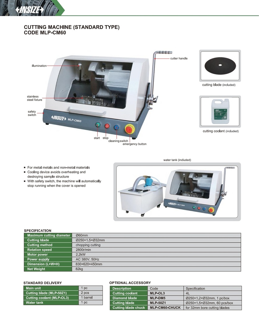 MLP-CM60 CUTTING MACHINE RANGE Φ60MM  (CAT A) INSIZE