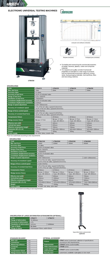 UTM-EX200-25 EXTENSOMETER  (CAT B) INSIZE