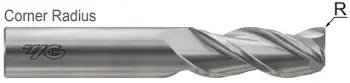 E5G97892 ALU-POWER HPC 3FL CORNER RADIUS H-37 END MILL 1/4(R.010) x 1/4 x 7/8 x 3 YG1