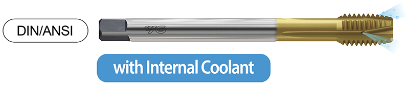 TTS82435RCP HSS-PM SYNCHRO SPIRAL POINT TAP WITH RADIAL OIL HOLE TiN COATING M10X1.25 D5 100.0L YG1