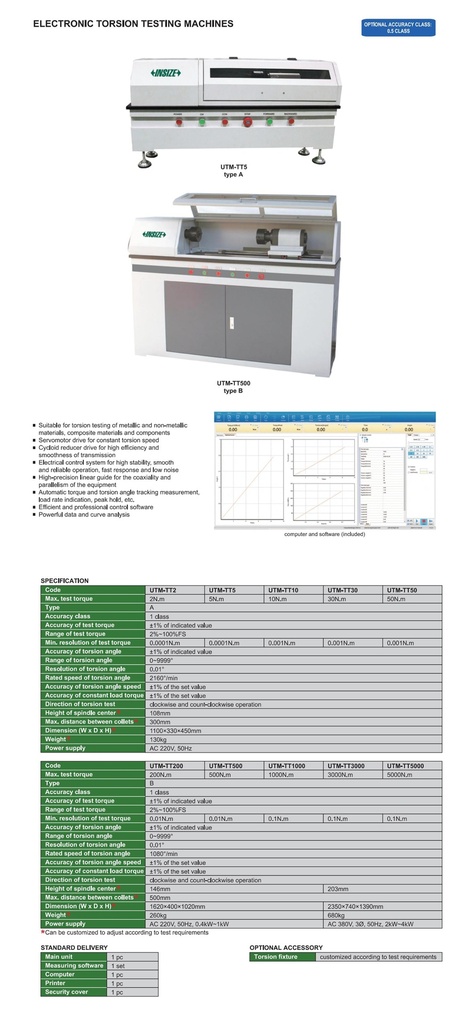 UTM-TT5 ELECTRONIC TORSION TESTING MACHINE 5N.m  (CAT B ) INSIZE